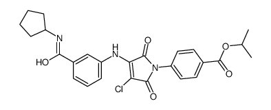 propan-2-yl 4-[3-chloro-4-[3-(cyclopentylcarbamoyl)anilino]-2,5-dioxopyrrol-1-yl]benzoate Structure