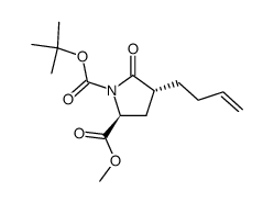 (2S,4R)-4-but-3-enyl-5-oxopyrrolidine-1,2-dicarboxylic acid 1-tert-butyl ester 2-methyl ester结构式