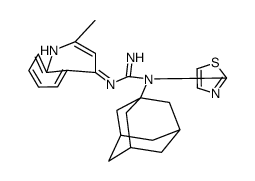 1-(1-adamantyl)-2-(2-methylquinolin-4-yl)-1-(1,3-thiazol-2-yl)guanidine结构式
