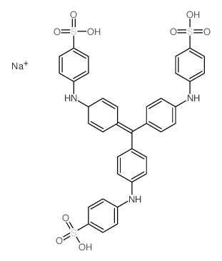 Benzenesulfonic acid,4-[[4-[bis[4-[(4-sulfophenyl)amino]phenyl]methylene]-2,5-cyclohexadien-1-yl]amino]-,disodium salt (8CI,9CI) Structure