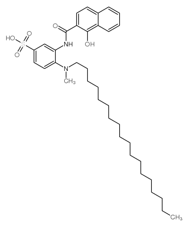 3-[(1-hydroxy-2-naphthyl)carbamoyl]-4-(methyloctadecylbenzenesulphonic acid结构式