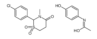 2-(4-chlorophenyl)-3-methyl-1,1-dioxo-1,3-thiazinan-4-one,N-(4-hydroxyphenyl)acetamide Structure