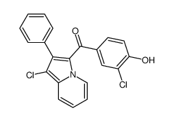 (3-chloro-4-hydroxyphenyl)-(1-chloro-2-phenylindolizin-3-yl)methanone结构式