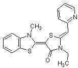 3-Ethyl-5-(3-methyl-2(3H)-benzothiazolylidene)-2-(2-pyridinylmethylene)-4-thiazolidinone Structure