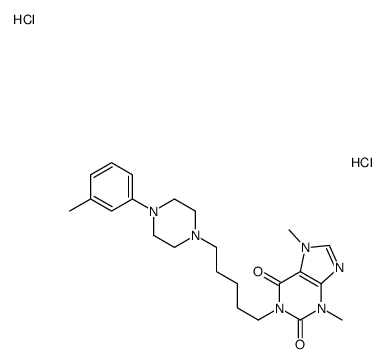 3,7-dimethyl-1-[5-[4-(3-methylphenyl)piperazin-1-yl]pentyl]purine-2,6- dione dihydrochloride结构式