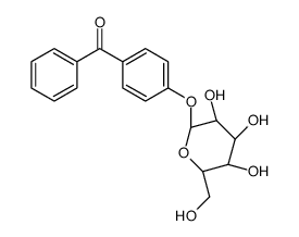 (4-(beta-D-Glucopyranosyloxy)phenyl)phenylmethanone hemihydrate structure