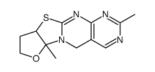 2,6a-dimethyl-6a,8,9,9a-tetrahydro-5H-furo[2',3':4,5]thiazolo[3,2-a]pyrimido[4,5-d]pyrimidine结构式