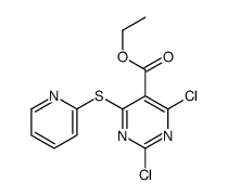 ethyl 2,4-dichloro-6-pyridin-2-ylsulfanylpyrimidine-5-carboxylate结构式
