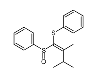 [1-(benzenesulfinyl)-2,3-dimethylbut-1-enyl]sulfanylbenzene结构式