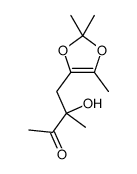 3-hydroxy-3-methyl-4-(2,2,5-trimethyl-1,3-dioxol-4-yl)butan-2-one结构式