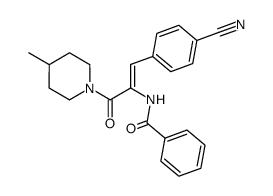 N-[(Z)-2-(4-Cyano-phenyl)-1-(4-methyl-piperidine-1-carbonyl)-vinyl]-benzamide结构式