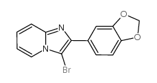 2-苯并[1,3]二氧代-5-基-3-溴咪唑并[1,2-a]吡啶结构式
