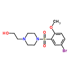 2-(4-((5-溴-2-甲氧苯基)磺酰)哌嗪-1-基)乙醇结构式