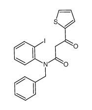 N-benzyl-N-(2-iodo-phenyl)-3-oxo-3-thiophen-2-yl-propionamide结构式
