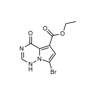 7-溴-4-氧代-1,4-二氢吡咯并[2,1-f][1,2,4]三嗪-5-甲酸乙酯结构式