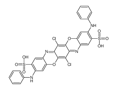 6,13-dichloro-3,10-bis(phenylamino)triphenodioxazine-2,9-disulphonic acid结构式