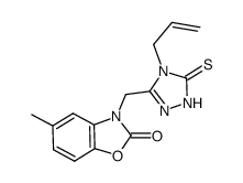 3-[(5-methyl-2-benzoxazolinon-3-yl)methyl]-4-allyl-1H-1,2,4-triazole-5(4H)-thione结构式