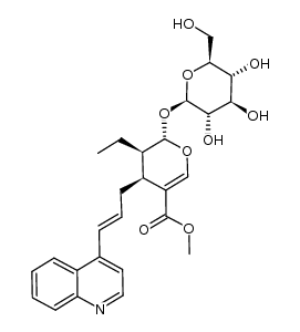 methyl (2S,3R,4S)-3-ethyl-4-((E)-3-(quinolin-4-yl)allyl)-2-(((2R,3S,4R,5R,6S)-3,4,5-trihydroxy-6-(hydroxymethyl)tetrahydro-2H-pyran-2-yl)oxy)-3,4-dihydro-2H-pyran-5-carboxylate Structure