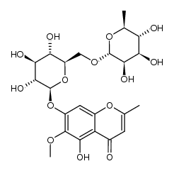 5-hydroxy-6-methoxy-2-methylchromone-7-O-rutinoside Structure