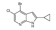 1H-Pyrrolo[2,3-b]pyridine, 4-bromo-5-chloro-2-cyclopropyl- Structure