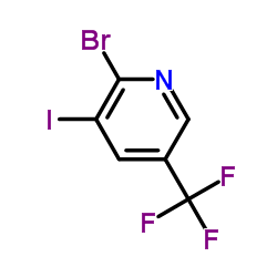 2-溴-3-碘-5-(三氟甲基)吡啶结构式