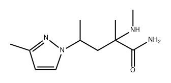 2-甲基-4-(3-甲基-1H-吡唑-1-基)-2-(甲基氨基)戊酰胺结构式