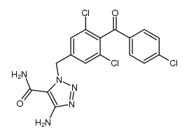 4-amino-1-(3,5-dichloro-4-(4-chlorobenzoyl)benzyl)-1H-1,2,3-triazole-5-carboxamide结构式
