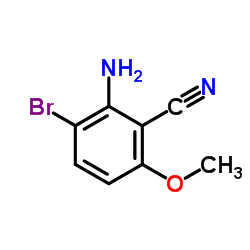 2-Amino-3-bromo-6-methoxybenzonitrile结构式