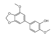 2-methoxy-5-(7-methoxy-1,3-benzodioxol-5-yl)phenol结构式