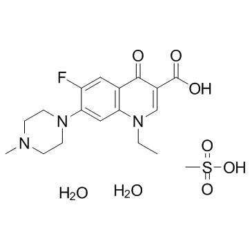 Pefloxacin mesylate dihydrate structure