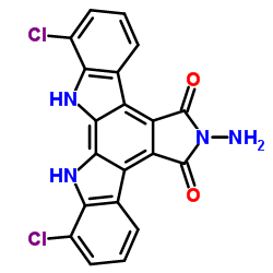 6-Amino-1,11-dichloro-12,13-dihydro-5H-indolo[2,3-a]pyrrolo[3,4-c]carbazole-5,7(6H)-dione Structure
