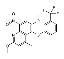 2,6-二甲氧基-4-甲基-8-硝基-5-[3-(三氟甲基)苯氧基]喹啉结构式