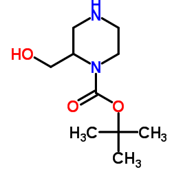 1-N-叔丁氧羰基-2-(羟甲基)哌嗪结构式