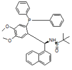 [S(R)]-N-[(S)-[2-(二苯基膦)-4,5-二甲氧基苯基]-1-萘基甲基]-2-叔丁基亚磺酰胺结构式