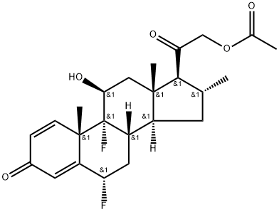 Pregna-1,4-diene-3,20-dione, 21-(acetyloxy)-6,9-difluoro-11-hydroxy-16-methyl-, (6α,11β,16α)- Structure