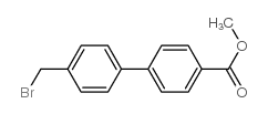 4-(溴甲基)-[1,1-联苯]-4-羧酸甲酯结构式