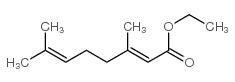 (E)-3,7-二甲基-2,6-辛二烯酸乙酯结构式
