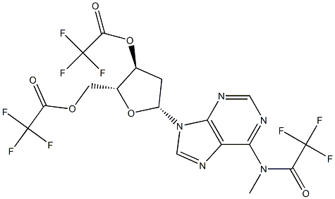 3'-O,5'-O-Bis(trifluoroacetyl)-2'-deoxy-N-methyl-N-(trifluoroacetyl)adenosine结构式