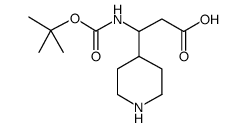 3-((tert-Butoxycarbonyl)amino)-3-(piperidin-4-yl)propanoic acid Structure