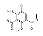 4-氨基-5-氯-2-甲氧基-3-硝基苯甲酸甲酯结构式