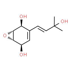 7-Oxabicyclo[4.1.0]hept-3-ene-2,5-diol, 3-[(1E)-3-hydroxy-3-methyl-1-butenyl]-, (1R,2S,5R,6S)-rel- (9CI)结构式