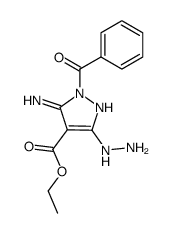 5-amino-1-benzoyl-3-hydrazino-1H-pyrazole-4-carboxylic acid ethyl ester Structure