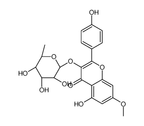 5-hydroxy-2-(4-hydroxyphenyl)-7-methoxy-3-[(2S,3R,4R,5R,6S)-3,4,5-trihydroxy-6-methyloxan-2-yl]oxychromen-4-one Structure