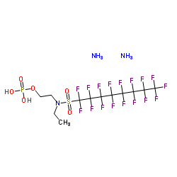 N-乙基全氟辛基磺酰胺基乙基磷酸酯二铵盐结构式