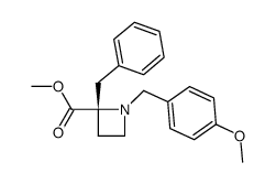 (R)-methyl 1-(4-methoxybenzyl)-2-benzylazetidine-2-carboxylate结构式