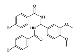 4-bromo-N-[[(4-bromobenzoyl)amino]-(3-ethoxy-4-methoxyphenyl)methyl]benzamide结构式