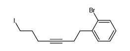 1-bromo-2-(7-iodohept-3-yn-1-yl)benzene结构式