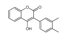 3-(3,4-Dimethylphenyl)-4-hydroxy-2H-1-benzopyran-2-one Structure