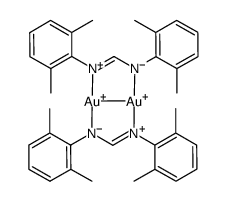 Au2(N,N'-bis(2,6-dimethylphenyl)formamidinate)2结构式