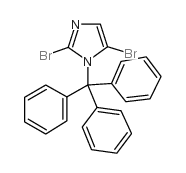 2,5-二溴-1-三苯甲基咪唑结构式